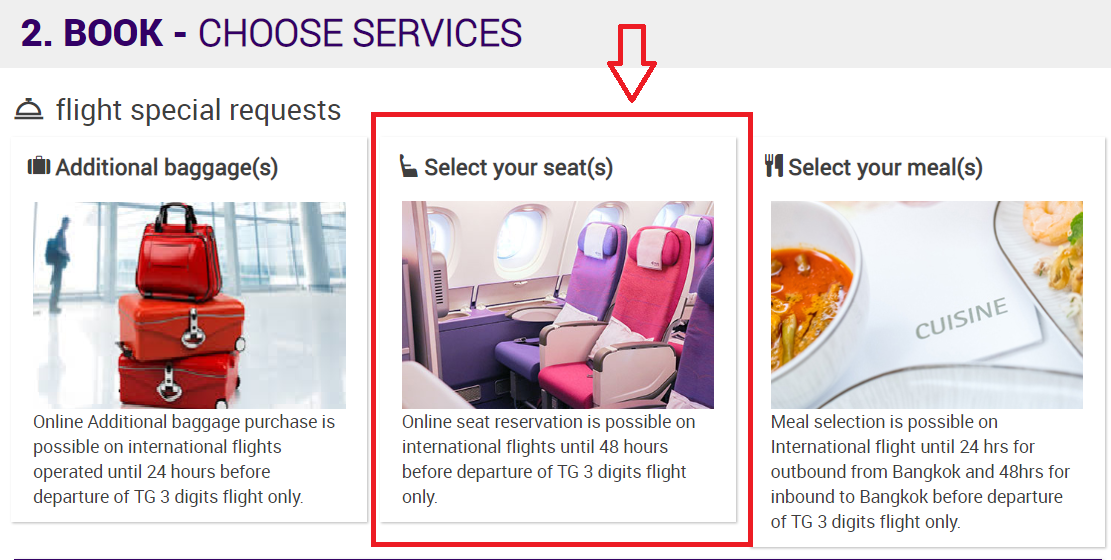Thai Airways - Select your seat